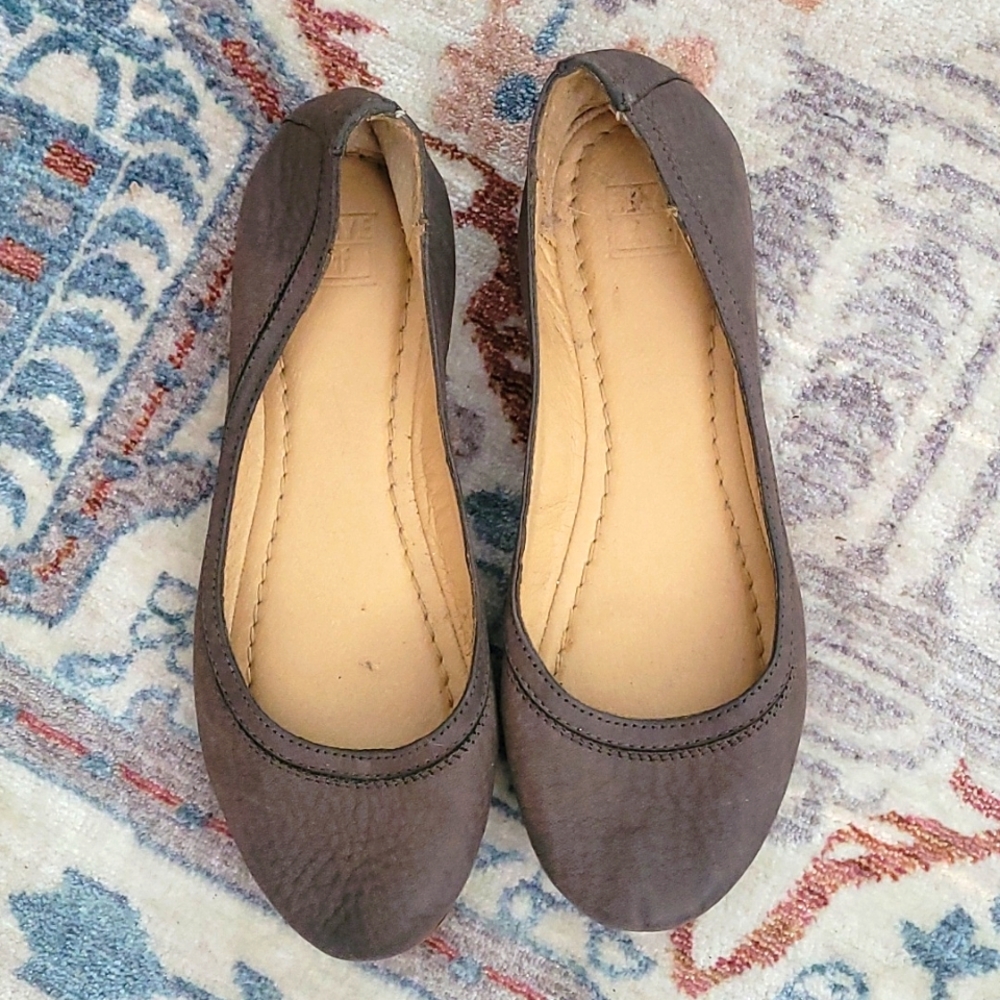 Frye Brown Leather Ballet Flats